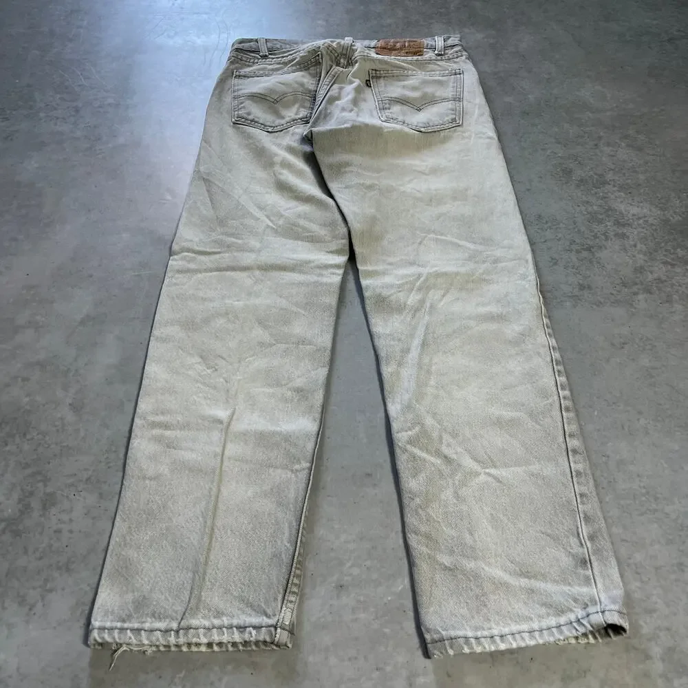 Levi's 505 Regular Fit Gray Mens Size 32x30 Jeans '87 USA Made Vintage Black Tab